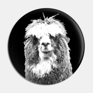 Black and White Alpaca Pin