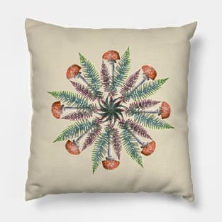 Mushrooms and Ferns Pillow