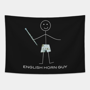 Funny Mens English Horn Tapestry