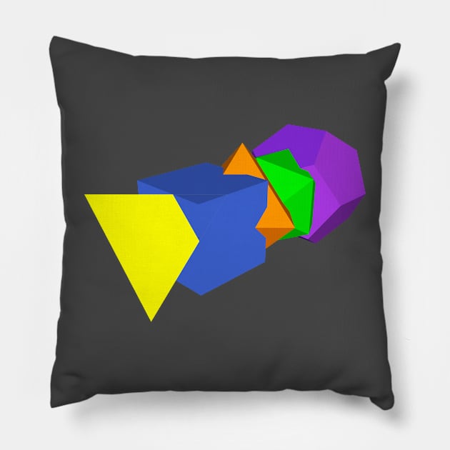 GMTRX golden ratio platonic solids Pillow by Seni Lawal