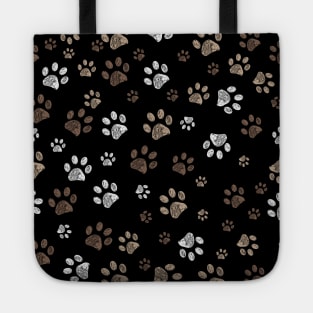 Doodle paw print brown colored Tote