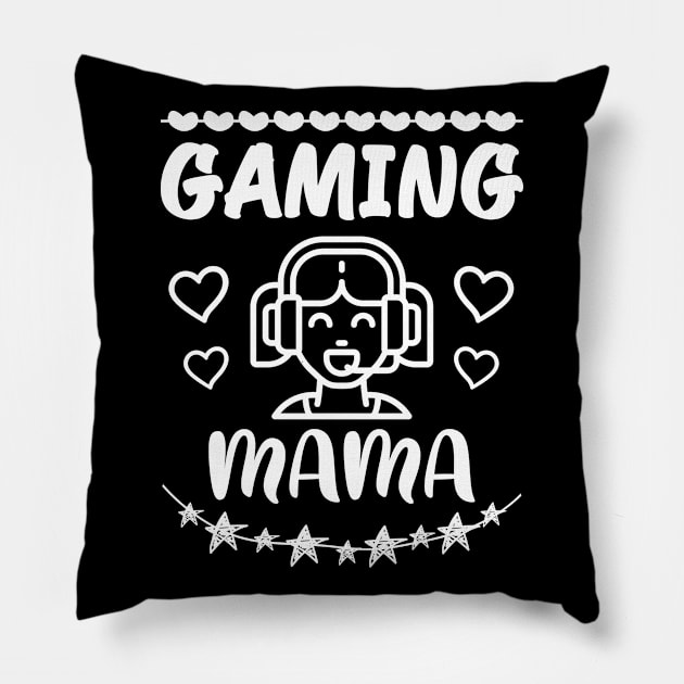 Gaming mama, Gaming Gamer mom, mother Gift Idea Pillow by AS Shirts