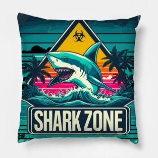 Shark zone warning Pillow