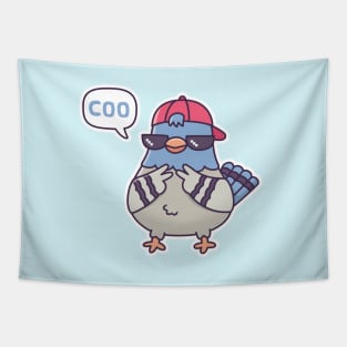 Cool Pigeon Says Coo Funny Tapestry