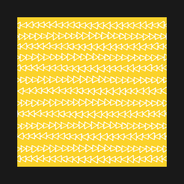 Mustard Yellow and White Modern Triangles Pattern by dreamingmind