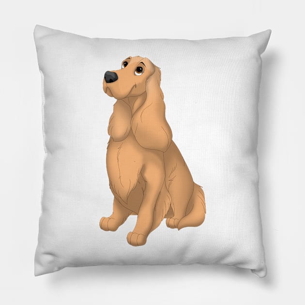 Red English Cocker Spaniel Dog Pillow by millersye
