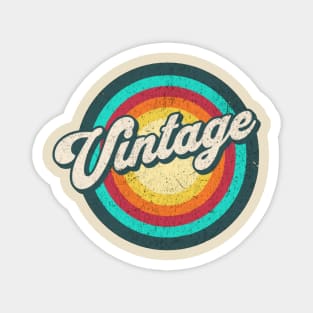 vintage circle rainbow art v11 Magnet