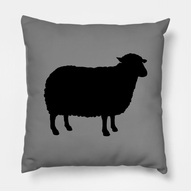 Black Sheep Silhouette Pillow by Coffee Squirrel