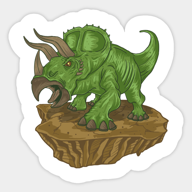 Cute Cartoon Triceratops Is Screaming Triceratops Sticker Teepublic