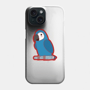 Cute Parrot - Blue & White Phone Case