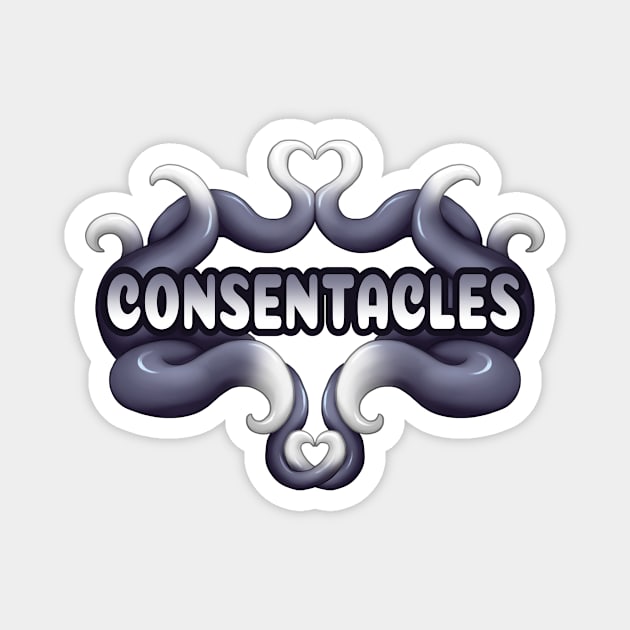 Black and White Consentacles Magnet by Shrineheart