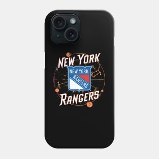 New York Rangers logo against a backdrop of stars and constellatio Phone Case