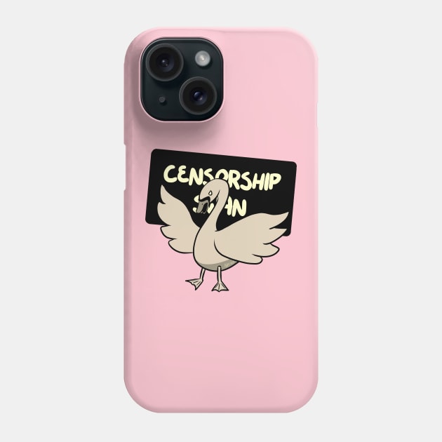 Censorship Swan Phone Case by AfterDeathComics