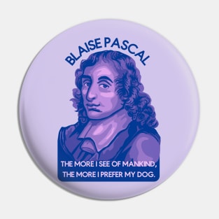 Blaise Pascal Portrait and Quote Pin