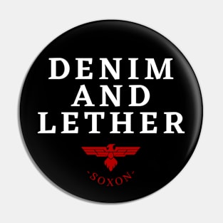 Denim and leather Pin