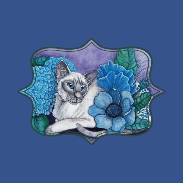 Blue Point Siamese Cat by SandraGale Art