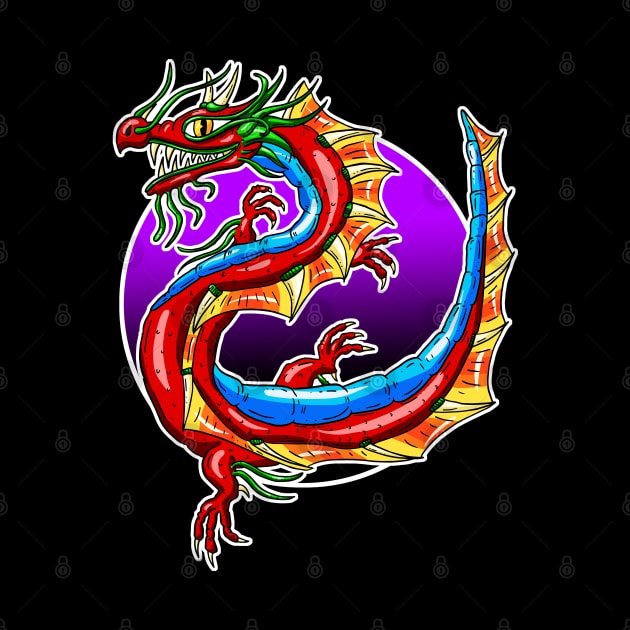 Chinese Dragon in the Moonlight by Squeeb Creative