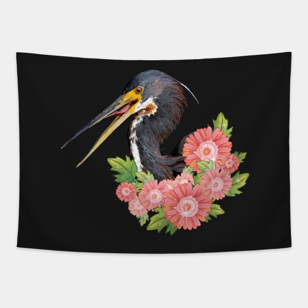 Tricolor Egret Tapestry by obscurite