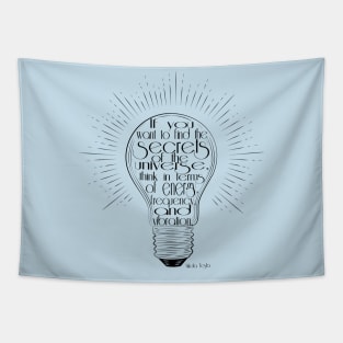 Nikola Tesla - Energy quote Tapestry