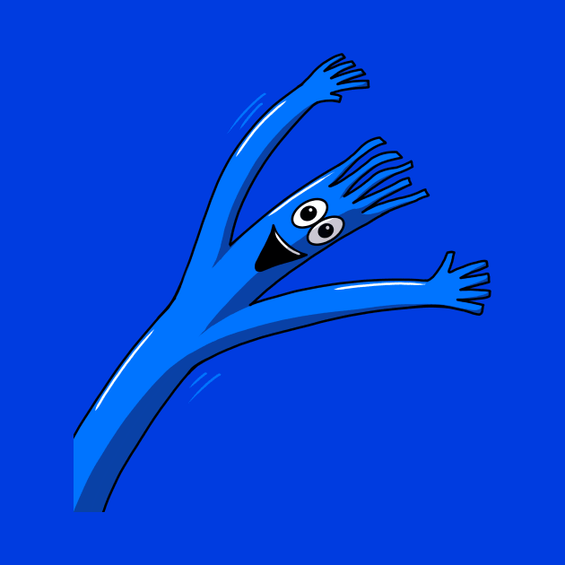 Blue Wacky Waving Tube Man Portrait by y30artist