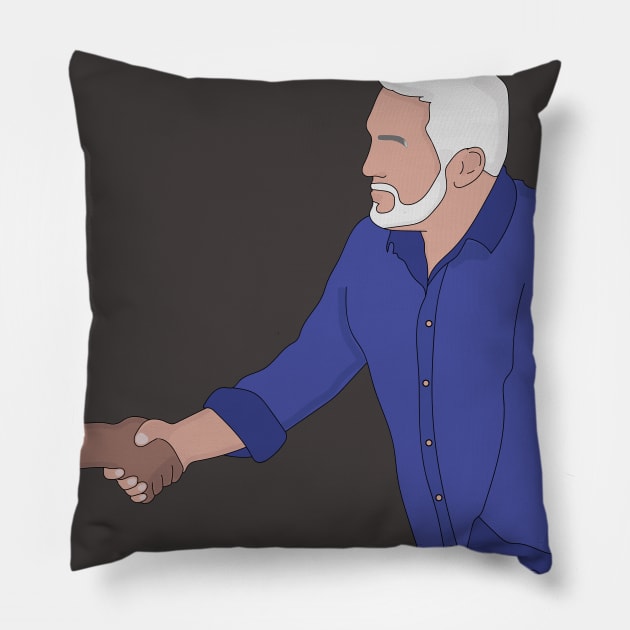 The Hollywood Handshake Pillow by DiegoCarvalho