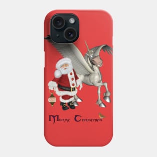 Cute Santa Claus with funny  pegasus Phone Case