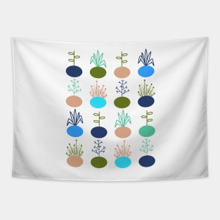 Retro Plants Pattern Tapestry