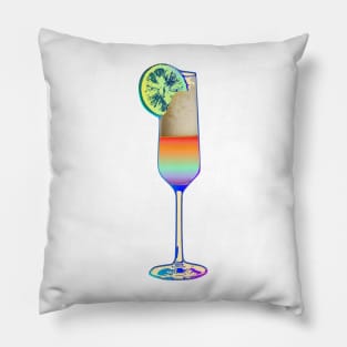 rainbow champagne Pillow