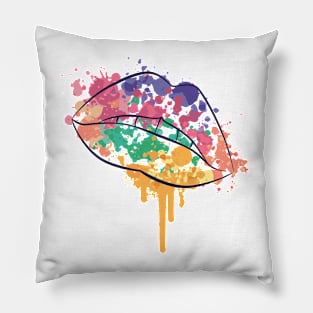 Watercolor Lips Pillow