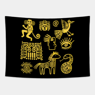 Aztec ancient animal symbol Tapestry