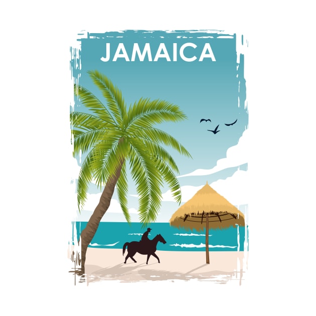 Jamaica Travel Poster by jornvanhezik