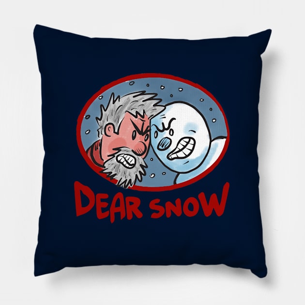 Dear Snow (Color) Pillow by MikeBrennanAD