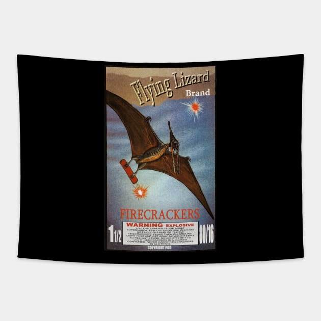 VINTAGE FIRECRACKER FLAYING LIZARD Tapestry by kakeanbacot