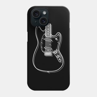 M-Style Offset Style Electric Guitar Body Outline Dark Theme Phone Case