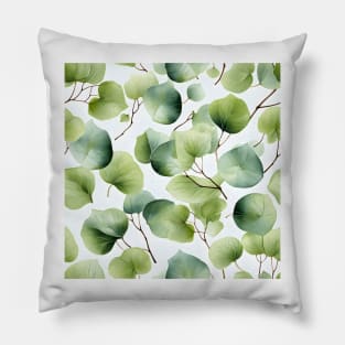 Green Leaves Pattern 2 Pillow