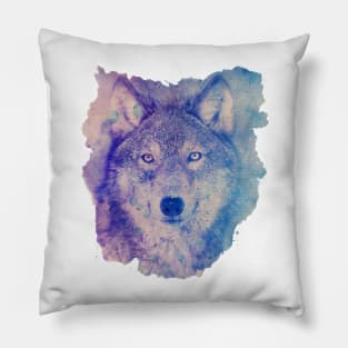 Wolf in blues Pillow