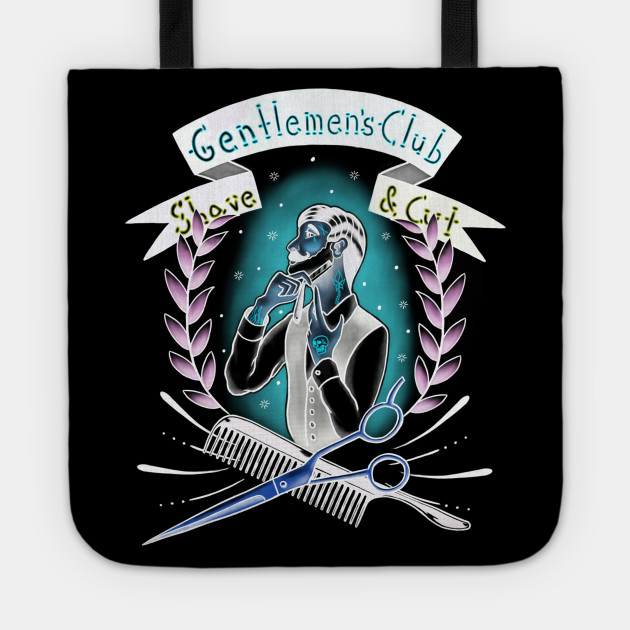 Old School Gentlemen S Club Barber Shop Tattoo Design Barber Shop Tattoo Tote Teepublic