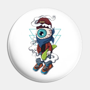 One Eye Chracter Skateboard Pin