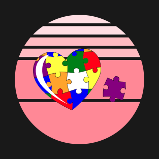 LGBTQ Pride Puzzle Heart T-Shirt