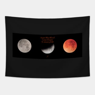 Three Phases of the Super Blue Blood Moon Lunar Eclipse of 2018 Tapestry