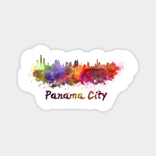 Panama city skyline in watercolor Magnet