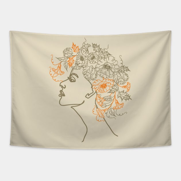 Beauty in hair - Flower child Tapestry by Mint Tees