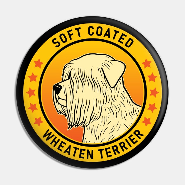 Soft Coated Wheaten Terrier Dog Portrait Pin by millersye