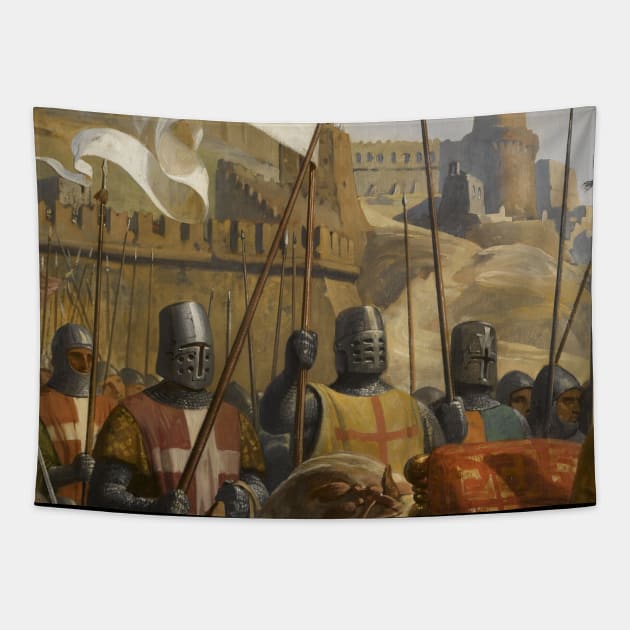 Battle of Ascalon by Charles-Philippe Larivière Tapestry by blackroserelicsshop@gmail.com
