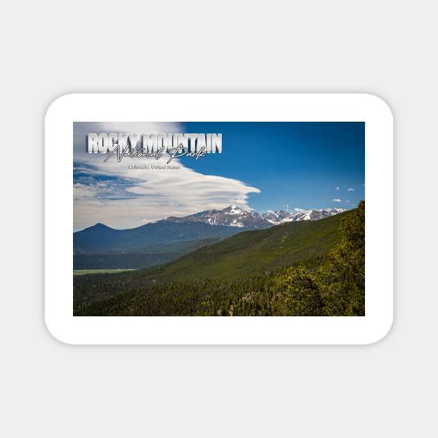 Rocky Mountain National Park Magnet - 5 Inch Vintage Style Map Refrigerator Magnet