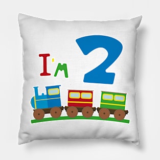 Children's second 2nd birthday train Pillow