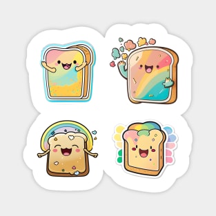 Cute happy colorfull kawaii toast Magnet