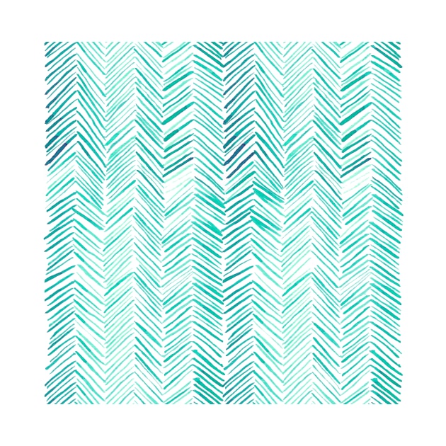 Watercolor Herringbone Pattern - Mint Green by monitdesign