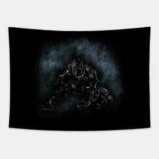 Sketched Outline Black Pnther Tapestry