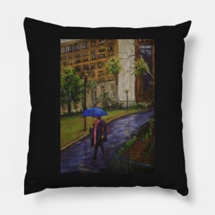 The blue umbrella Pillow